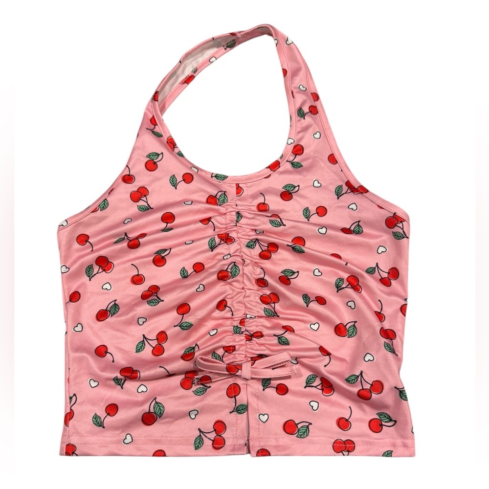 5/$15 🛍️ Pink Cherry Print Halter Top